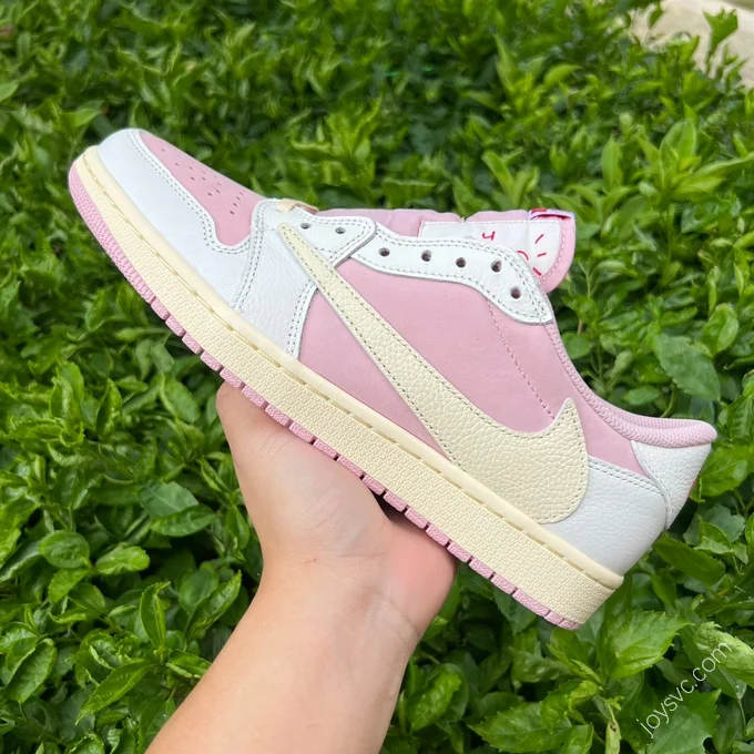 Tracis Scott x Air Jordan 1 Low Golf Pink White Sneakers DM7866-600