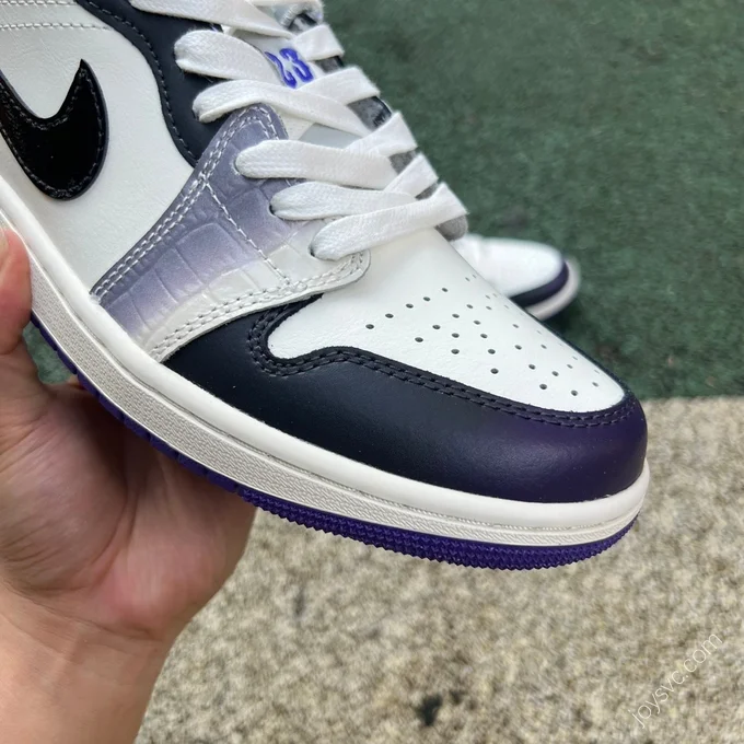 Air Jordan 1 Low White Black Purple Sneakers HF5759-101