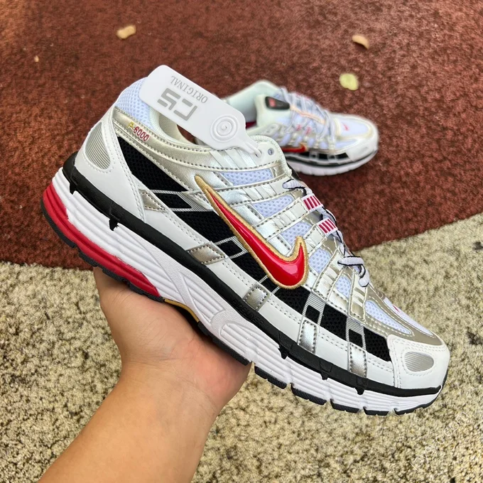 Nike P-6000 White Red Black Silver BV1021-101