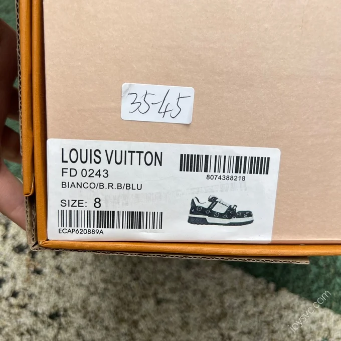 LOUIS VUITTON Trainer Maxi White Black Denim