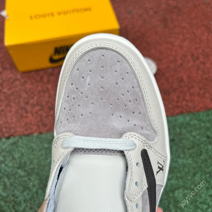 Louis Vuitton x Travis Scott x Air Jordan 1 Low Grey Black Sneakers LX1988-10