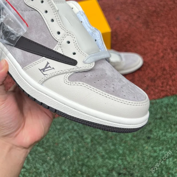 Louis Vuitton x Travis Scott x Air Jordan 1 Low Grey Black Sneakers LX1988-10