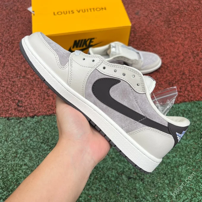 Louis Vuitton x Travis Scott x Air Jordan 1 Low Grey Black Sneakers LX1988-10