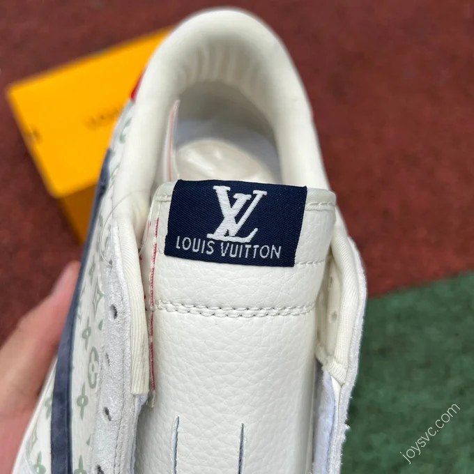 Louis Vuitton x Travis Scott x Air Jordan 1 Low Blue Red White Sneakers YQ2088-688