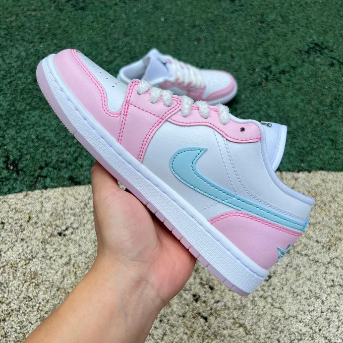 Air Jordan 1 Low White Pink Blue HM3706-141