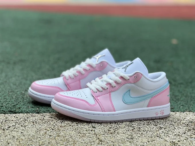 Air Jordan 1 Low White Pink Blue HM3706-141