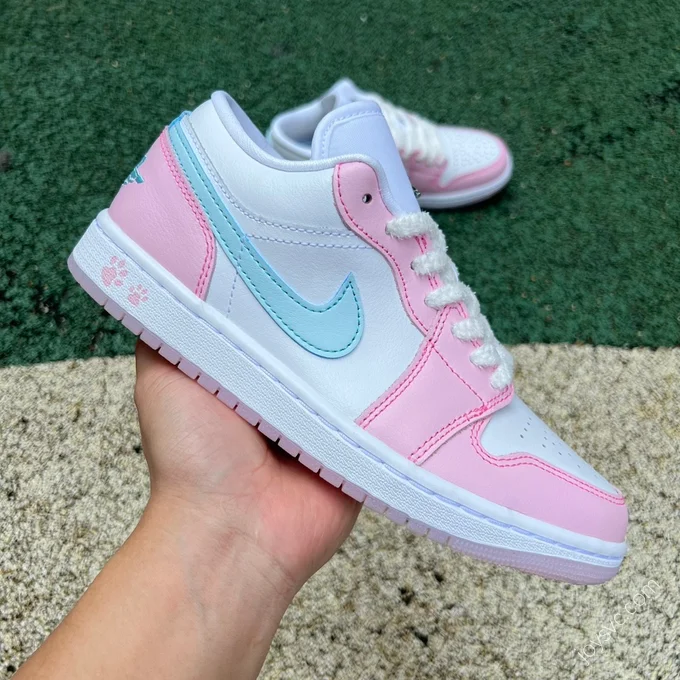 Air Jordan 1 Low White Pink Blue HM3706-141