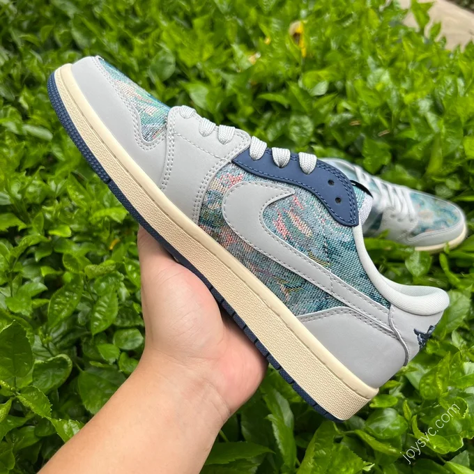 Travis Scott x Air Jordan 1 Low Gray Blue Clot JH6088-707