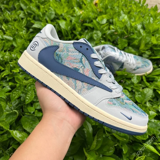 Travis Scott x Air Jordan 1 Low Gray Blue Clot JH6088-707