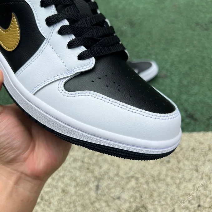 Air Jordan 1 Low White Black Gold 553558-172