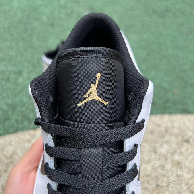 Air Jordan 1 Low White Black Gold 553558-172