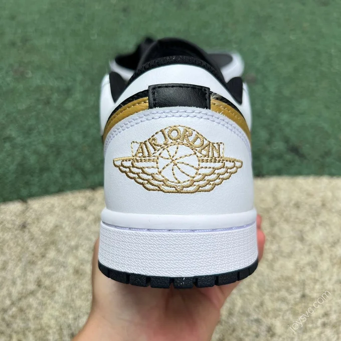 Air Jordan 1 Low White Black Gold 553558-172