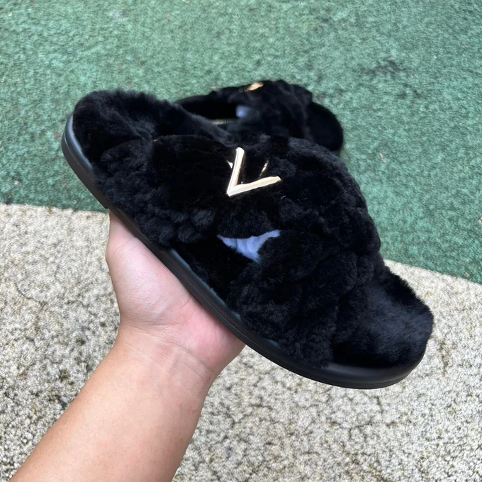 LOUIS VUITTON Bliss Slides Black Gold