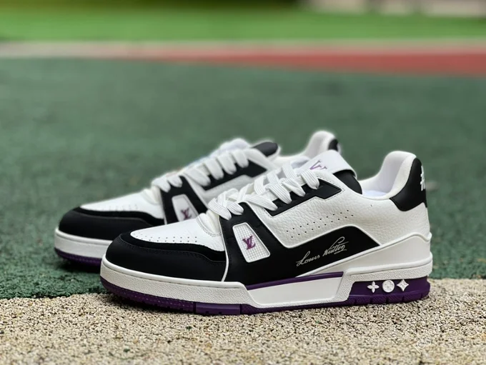 LOUIS VUITTON Trainer White Black Purple