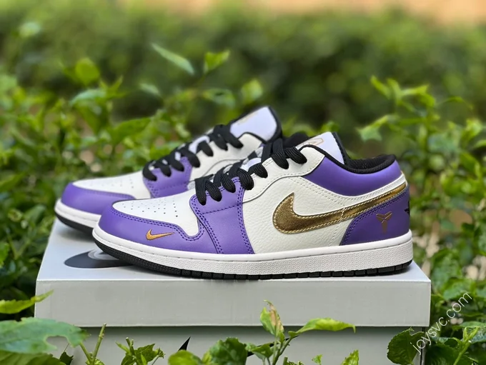 Air Jordan 1 Low White Purple Sneakers DC2024-028