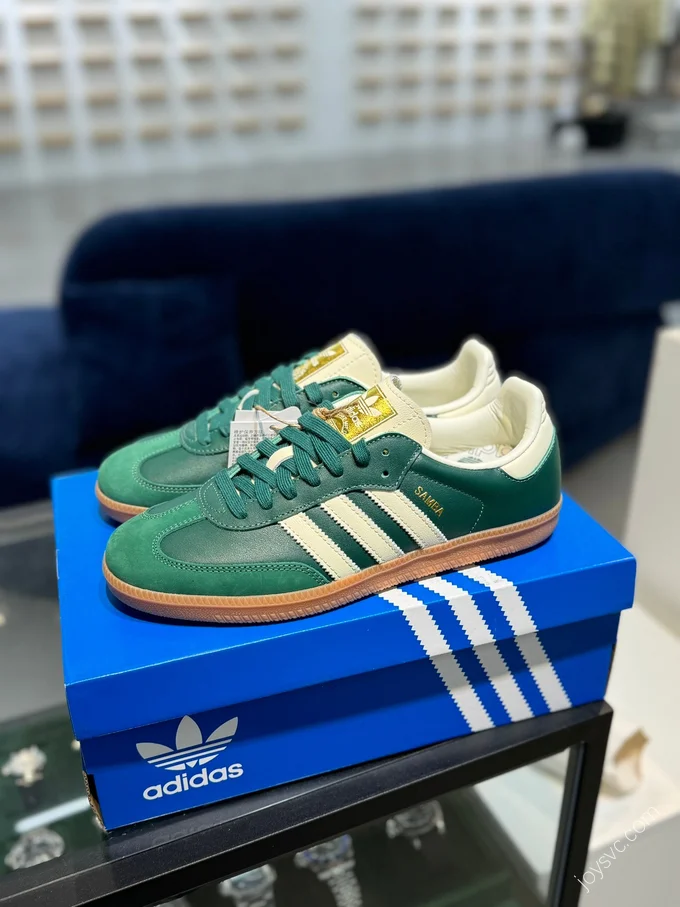 Adidas Originals Samba Green White T-Toe Shoes IE0872