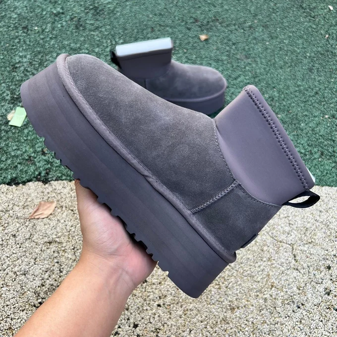 UGG Grey Platform Mid-Top