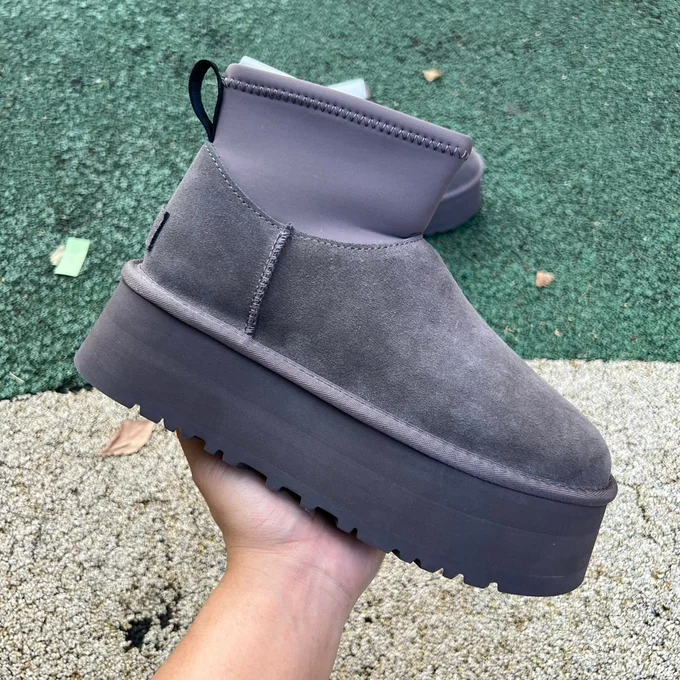 UGG Grey Platform Mid-Top