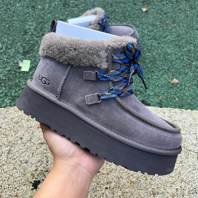 UGG Grey Platform Slides