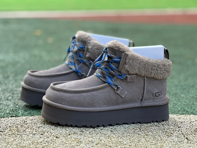 UGG Grey Platform Slides