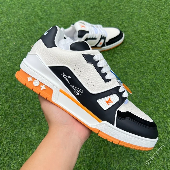 LOUIS VUITTON Trainer Black White Orange