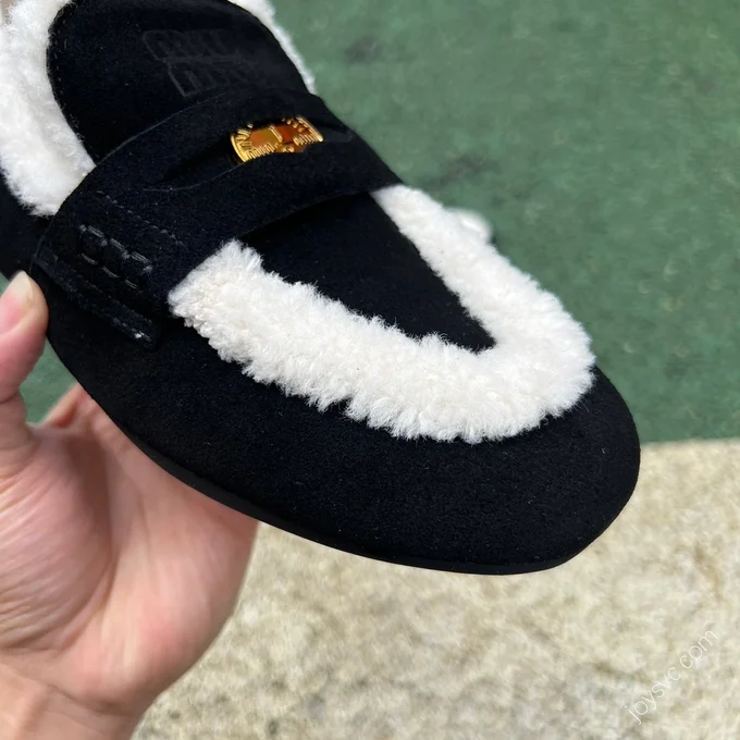 Miu Miu Slippers Black White