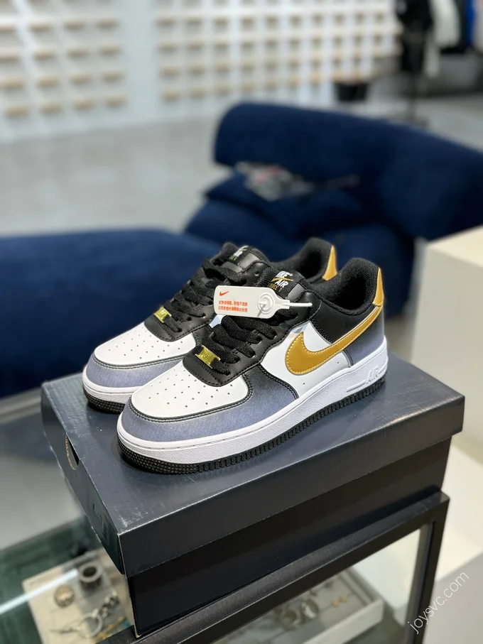 Nike Air Force 1 Gold Black White HJ9128-100