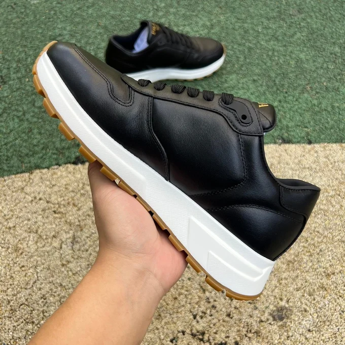 Prada Black White Leather