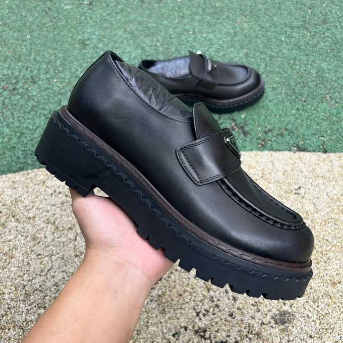 Prada Black Leather Loafers