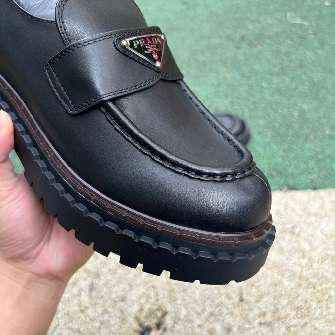 Prada Black Leather Loafers