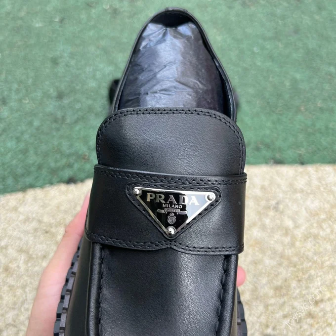 Prada Black Leather Loafers