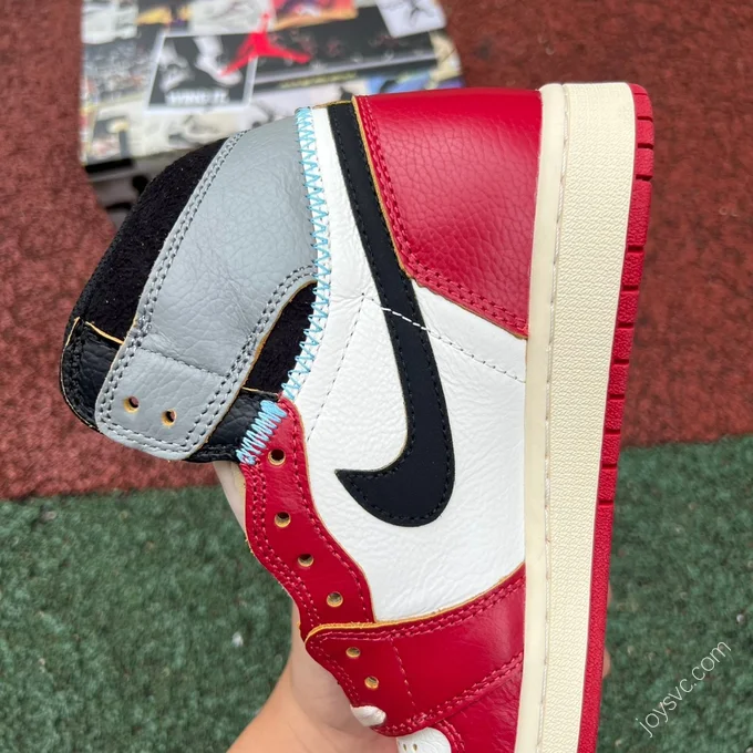 Fragment Design x Union LA x Air Jordan 1 High OG White Red Grey Sneakers HV8563-600