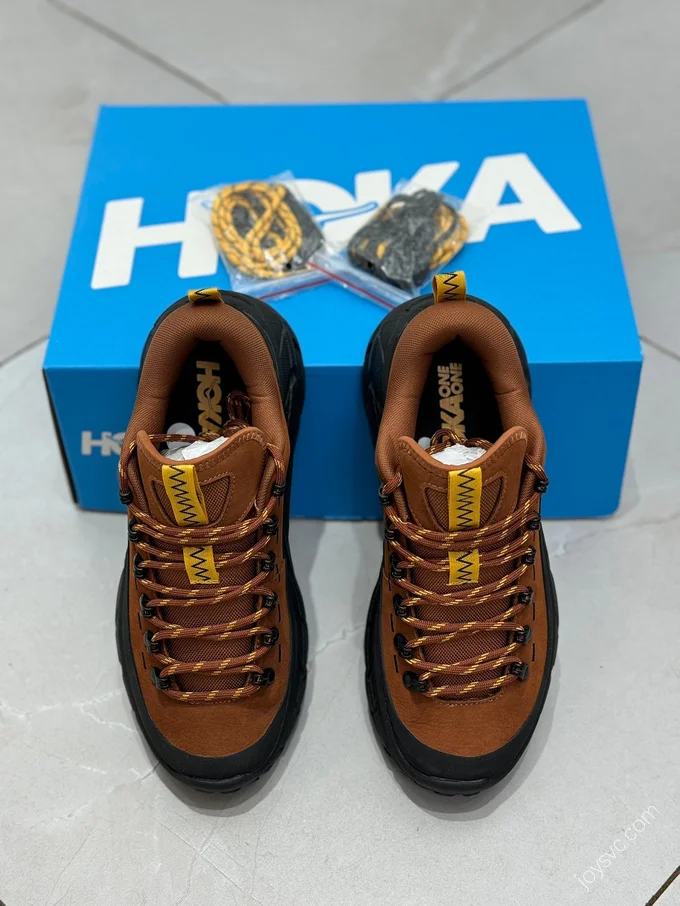 HOKA ONE ONE Tor Summit Low Hiking Shoes Black Brown 1147952-HBCK