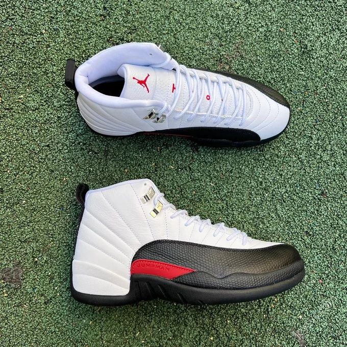 Air Jordan 12 White Black Red Sneakers CT8013-162