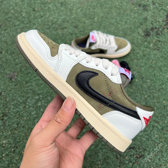 Travis Scott x Air Jordan 1 Low Military Green Kids DO5442-200