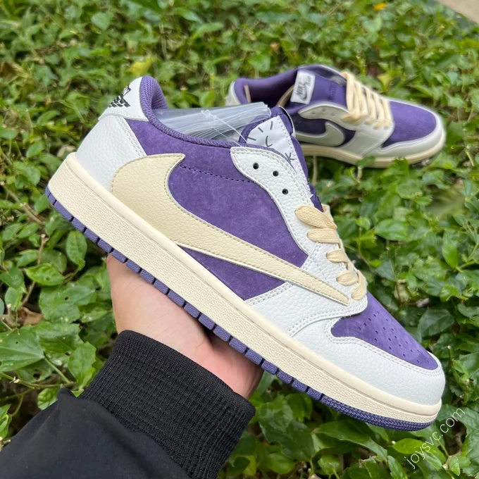 Travis Scott x Air Jordan 1 Low White Purple CQ4277-117