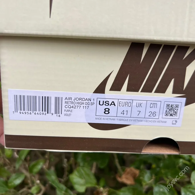 Travis Scott x Air Jordan 1 Low White Purple CQ4277-117