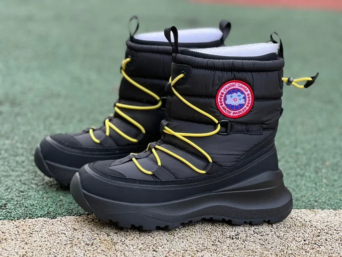 Goose Snow Boots Yellow Black