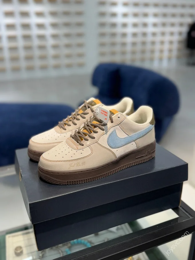 Nike Air Force 1 Blue Brown White HQ3458-142