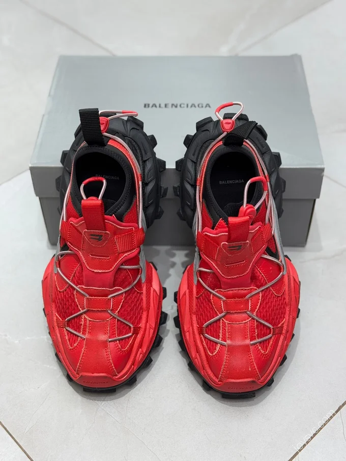 Balenciaga 18XL Hiking Boots Red Black