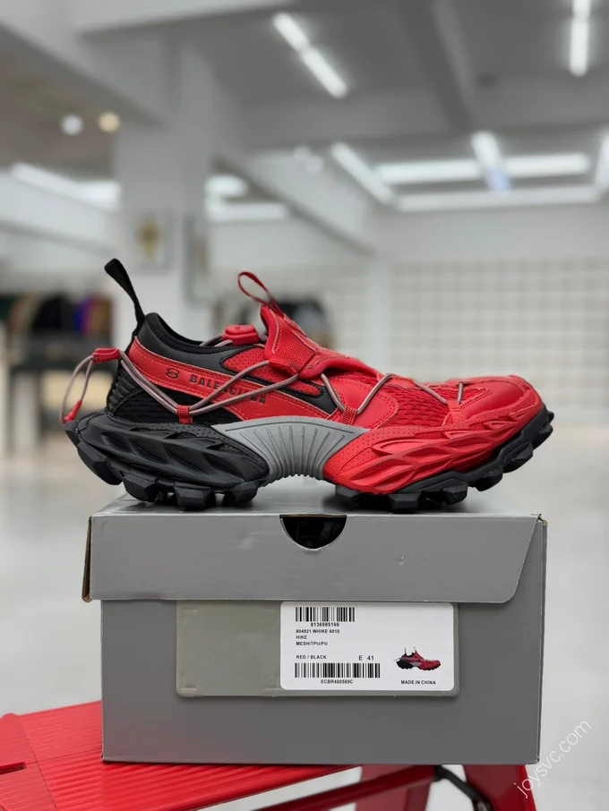 Balenciaga 18XL Hiking Boots Red Black