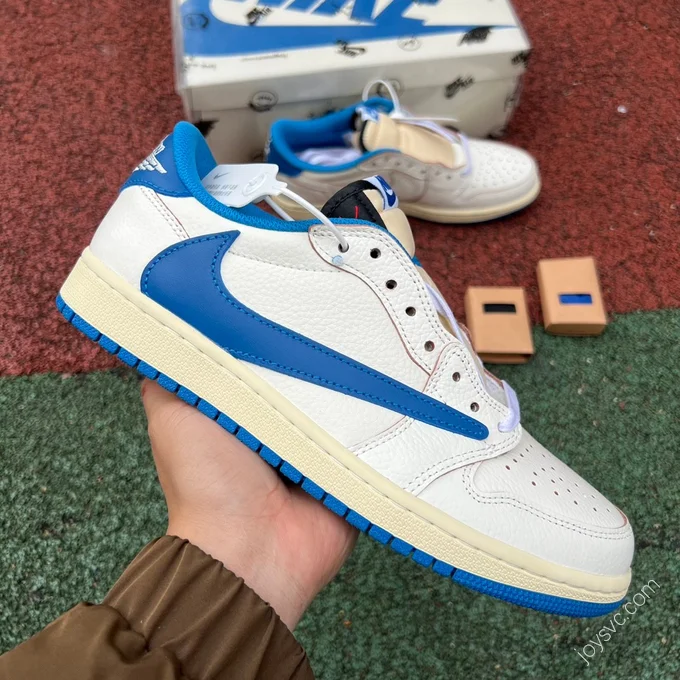 Travis Scott x Air Jordan 1 Low Lightning 2.0 White Blue DM7866-104