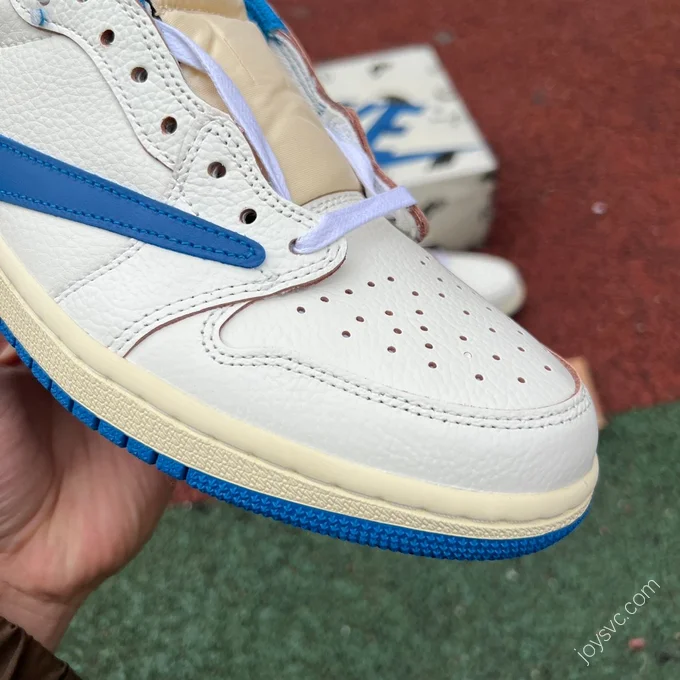 Travis Scott x Air Jordan 1 Low Lightning 2.0 White Blue DM7866-104