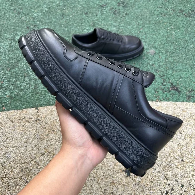 Prada Black Leather Sneakers