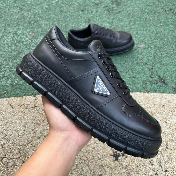 Prada Black Leather Sneakers