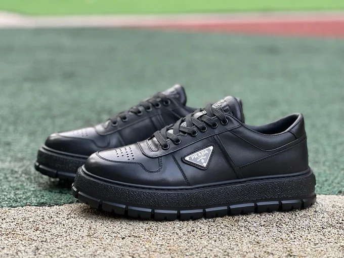 Prada Black Leather Sneakers