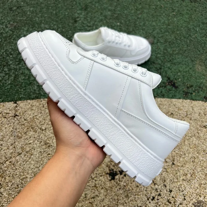 Prada White Leather Sneakers