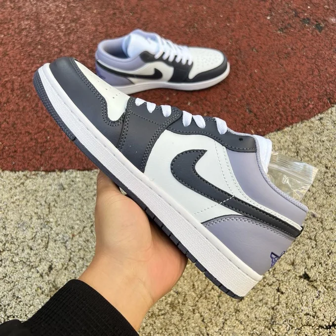 Air Jordan 1 Low White Black Purple 553558-145