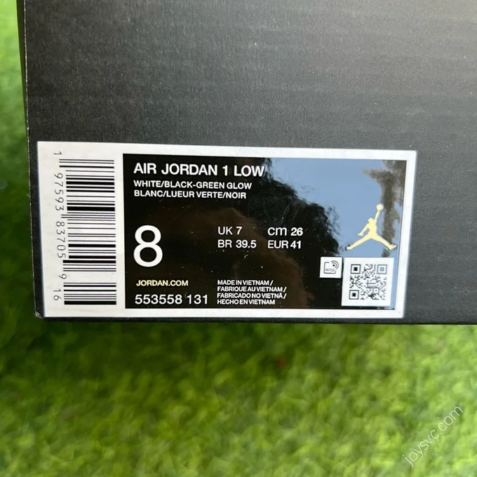 Air Jordan 1 Low Black White Mint Green 553558-131