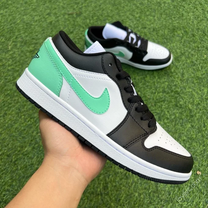 Air Jordan 1 Low Black White Mint Green 553558-131